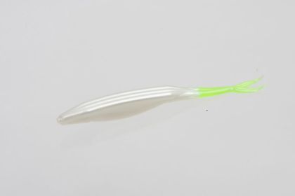 Zoom Super Fluke 5.25in 10/bag Pearl/Chartreuse Tail