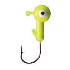 Eagle Claw Ball Jig Head 3/8 10ct Chartreuse