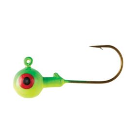 Eagle Claw Ball Jig Head 1/8 10ct Lime/Chart