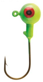 Eagle Claw Ball Jig Head 1/16 10ct Lime/Chart